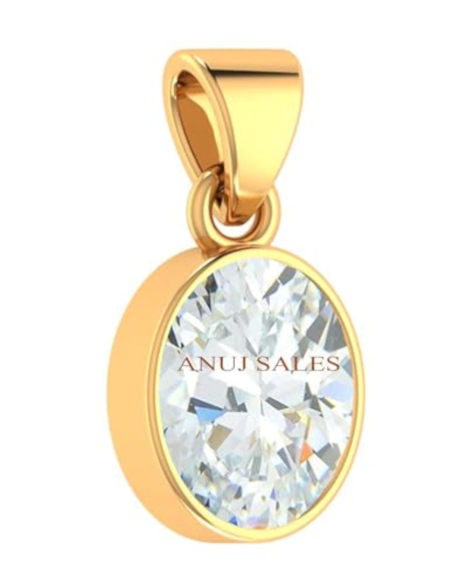 12.25 Ratti Natural White Zircon Gold Plated Pendant for All